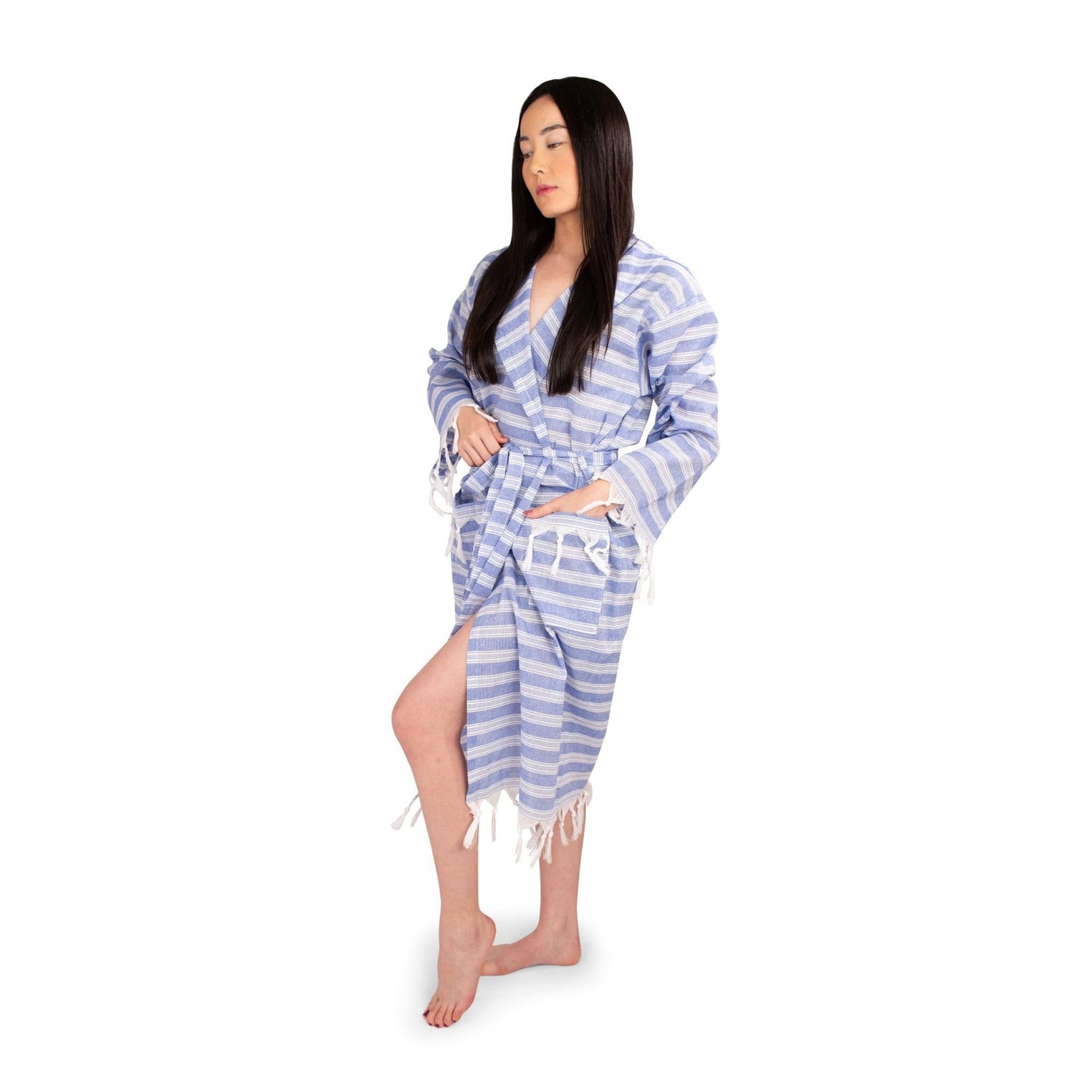 Peshtemal Bathrobe Ð Quick-Dry Lightweight Turkish Towel Robe (Unisex) | Feel Fine