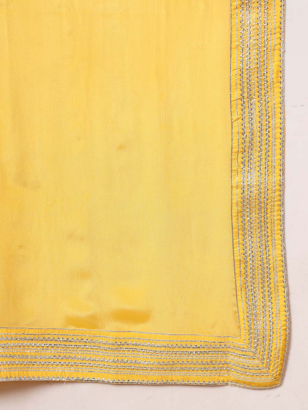 Corn Yellow Keyhole Neck Kurta Sharara Set with Dupatta - Mahukaa