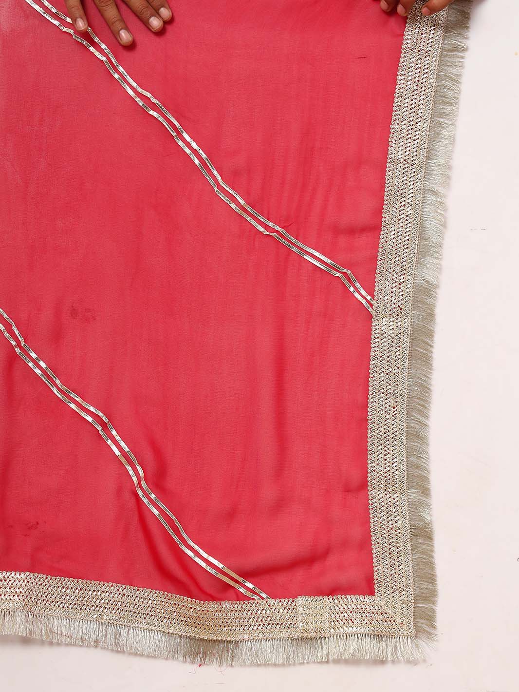 Maroon Anarkali Kurta Set With Georgette Dupatta - Mahukaa