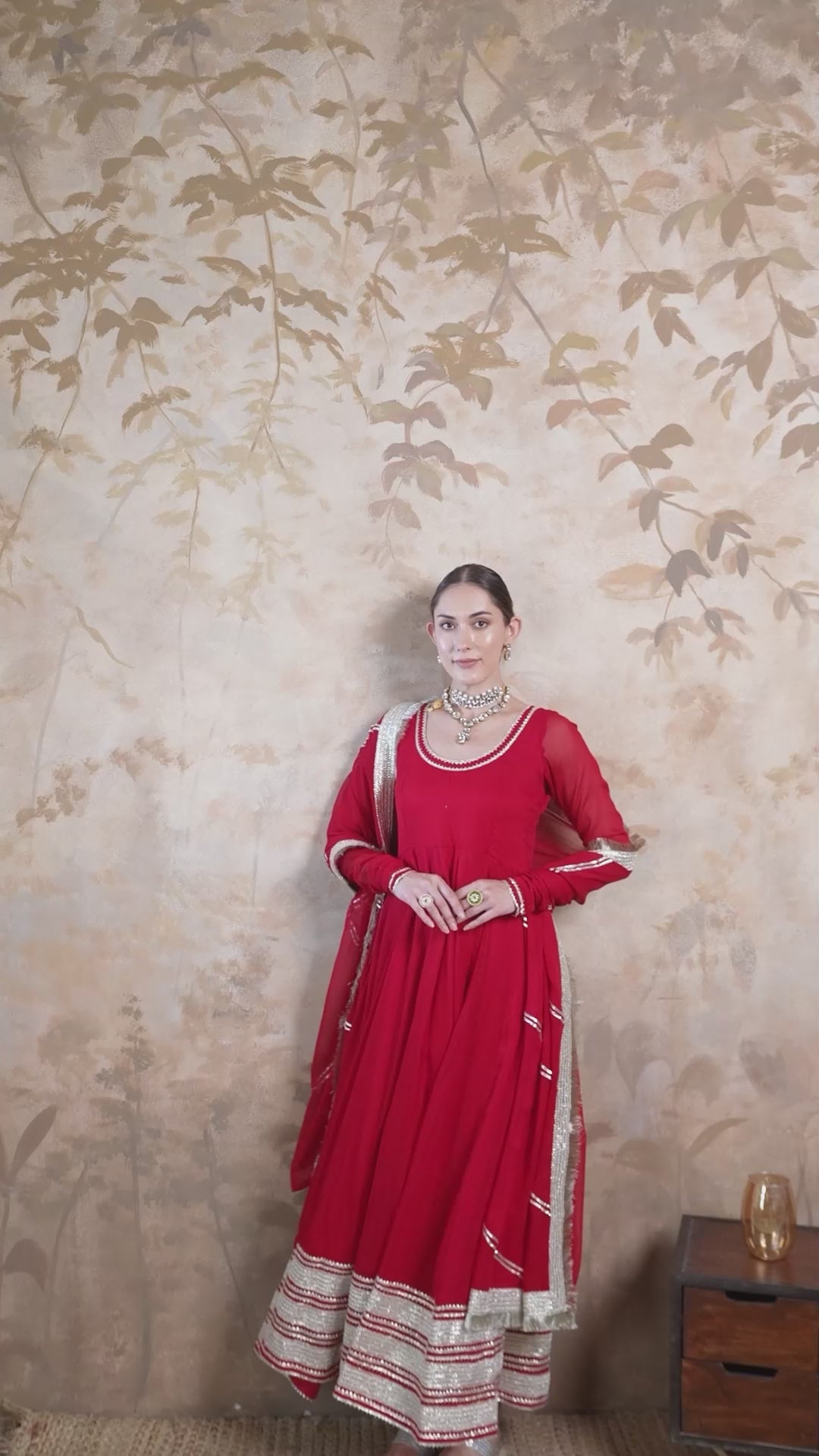 Maroon Anarkali Kurta Set With Georgette Dupatta