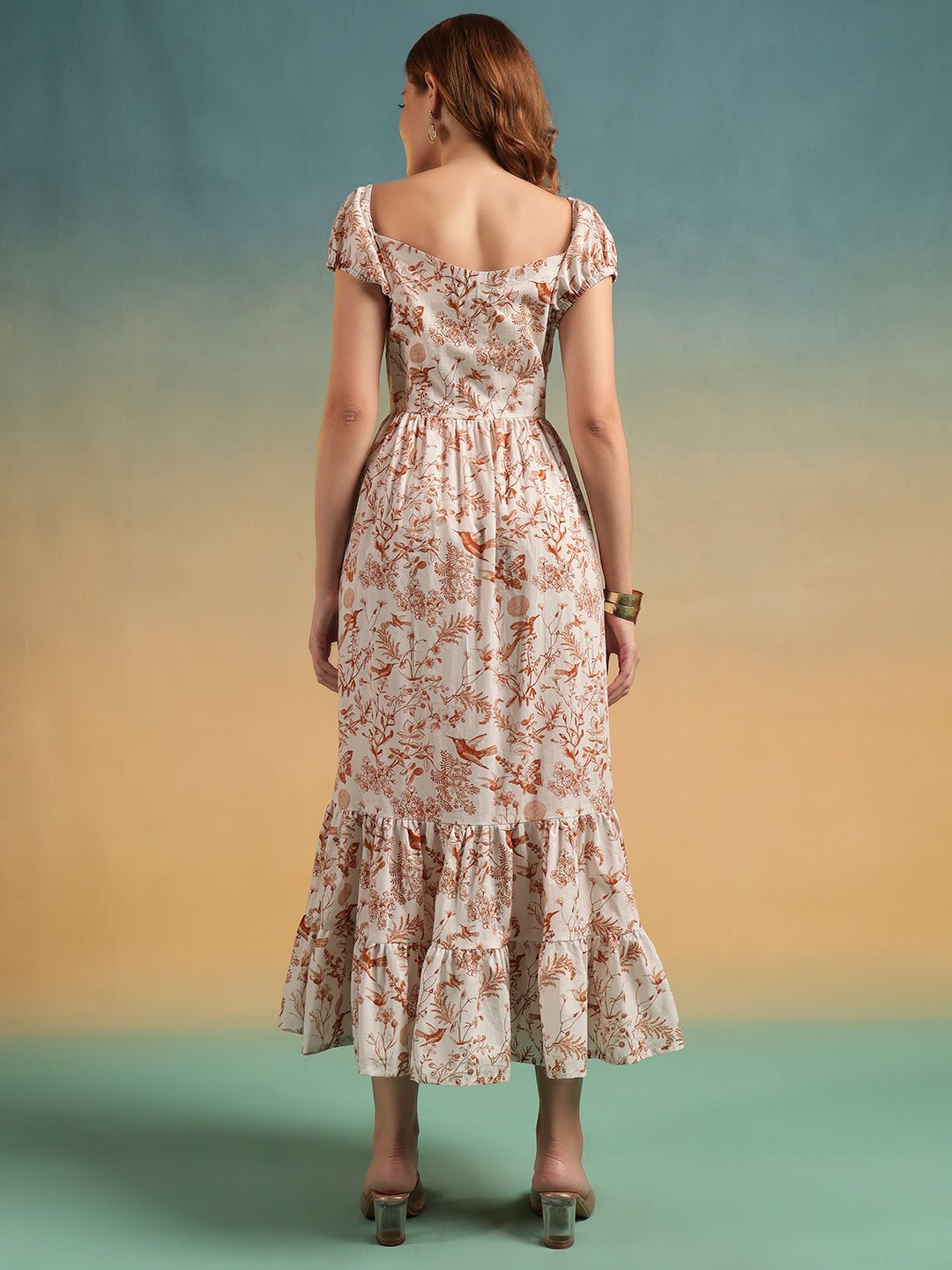White Floral Tiered Off - Shoulder Dress - Mahukaa