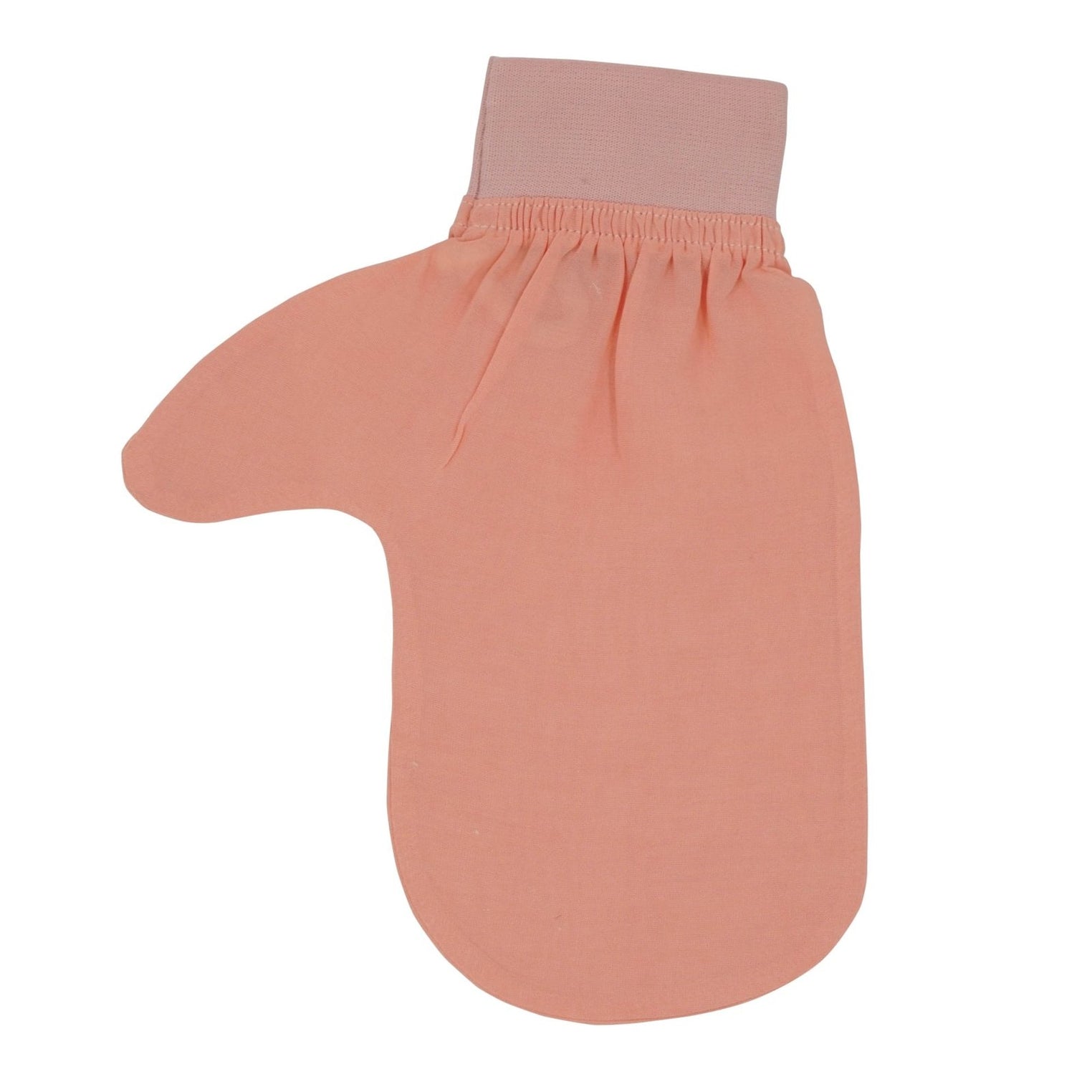 Exfoliating Body Mitt Ð Plant-Based Silk, Double-Sided, Thumb Design (Salmon Pink) | Feel Fine