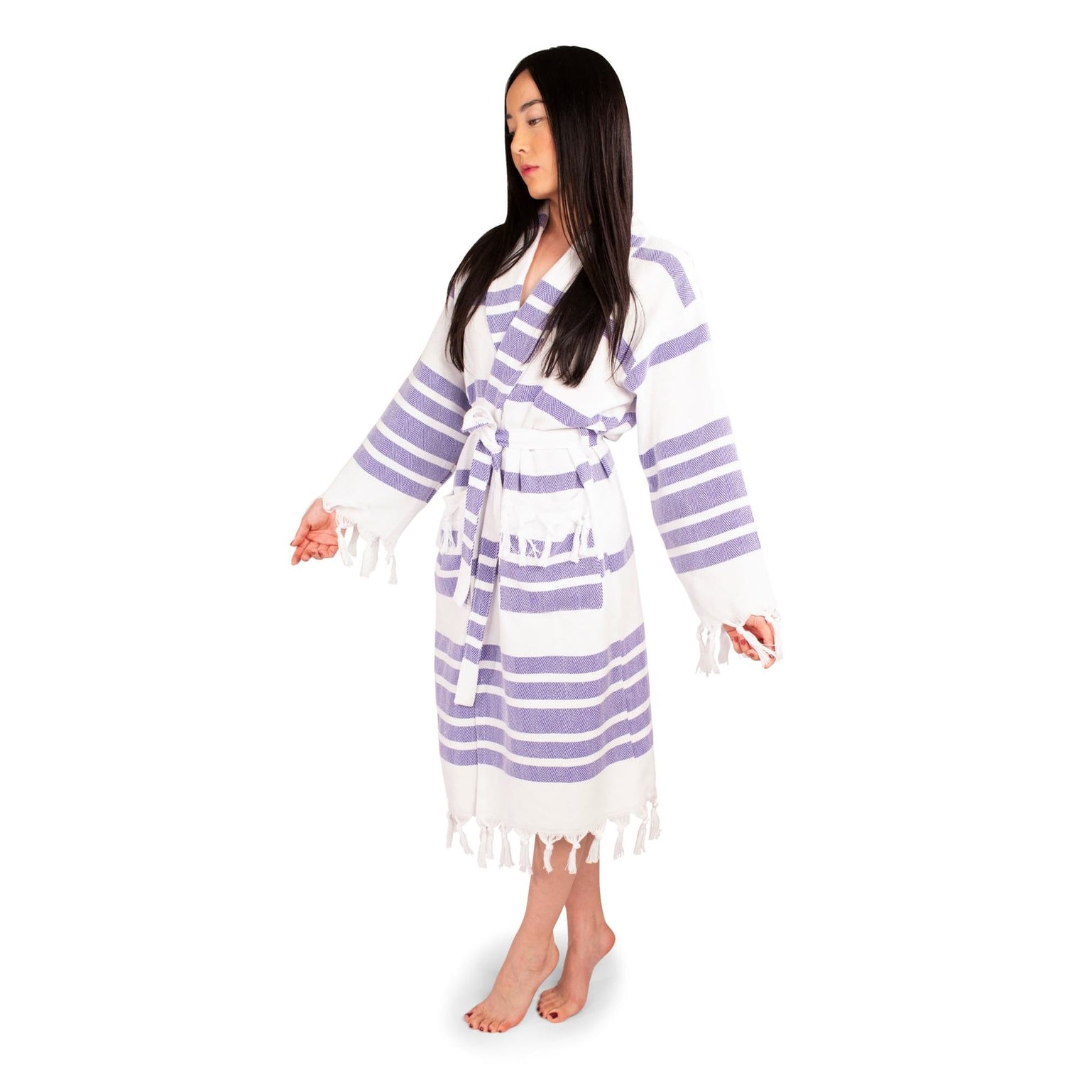 Peshtemal Bathrobe Ð Quick-Dry Turkish Towel Robe | Feel Fine