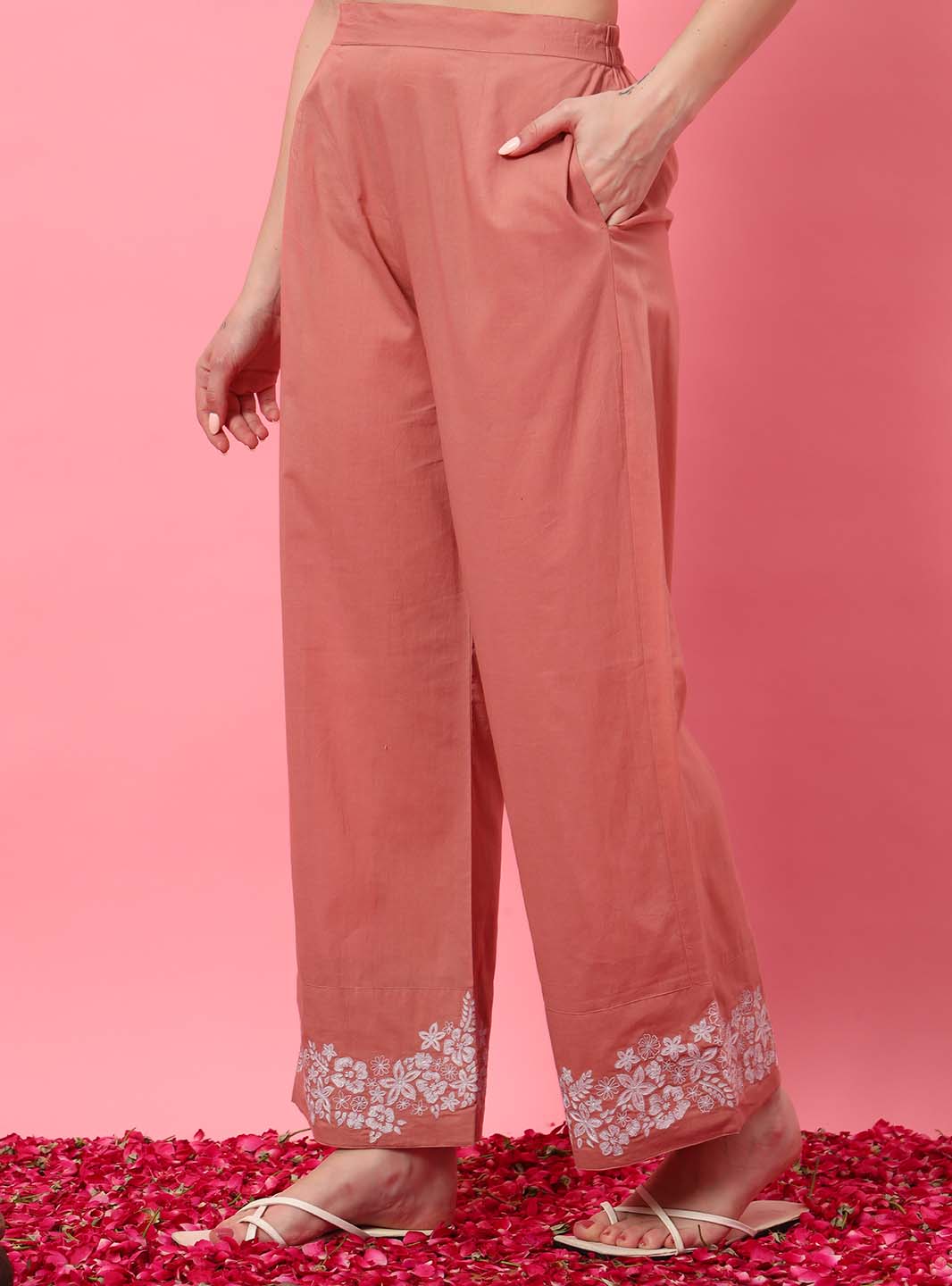 Blush Pink Embroidered Co - ord Set - Mahukaa