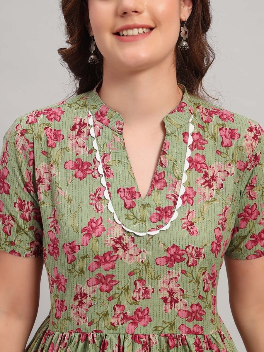 Mint Green Floral Co - ord Set - Mahukaa