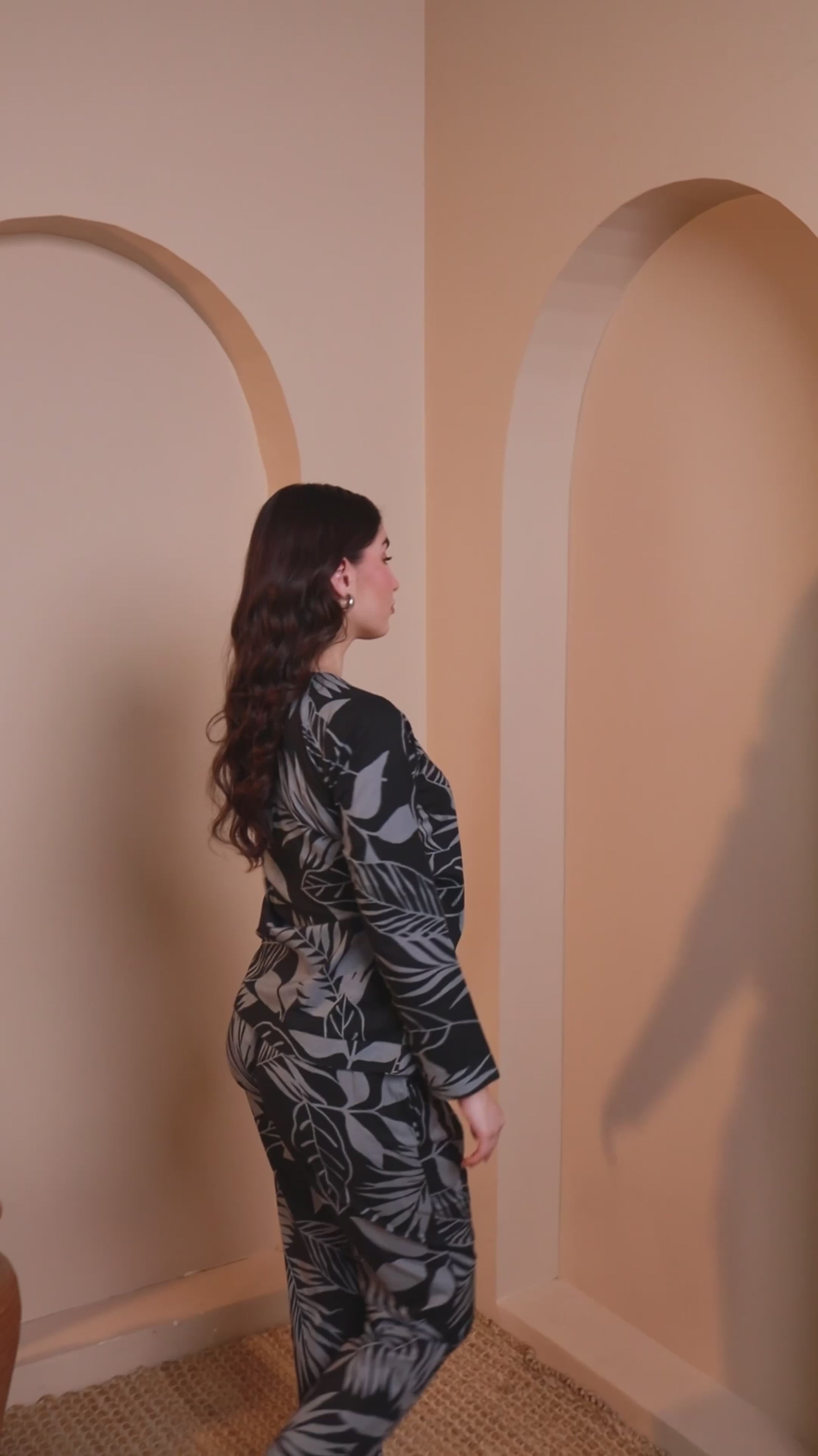 Black Floral Co-ord Set in Pure Cotton