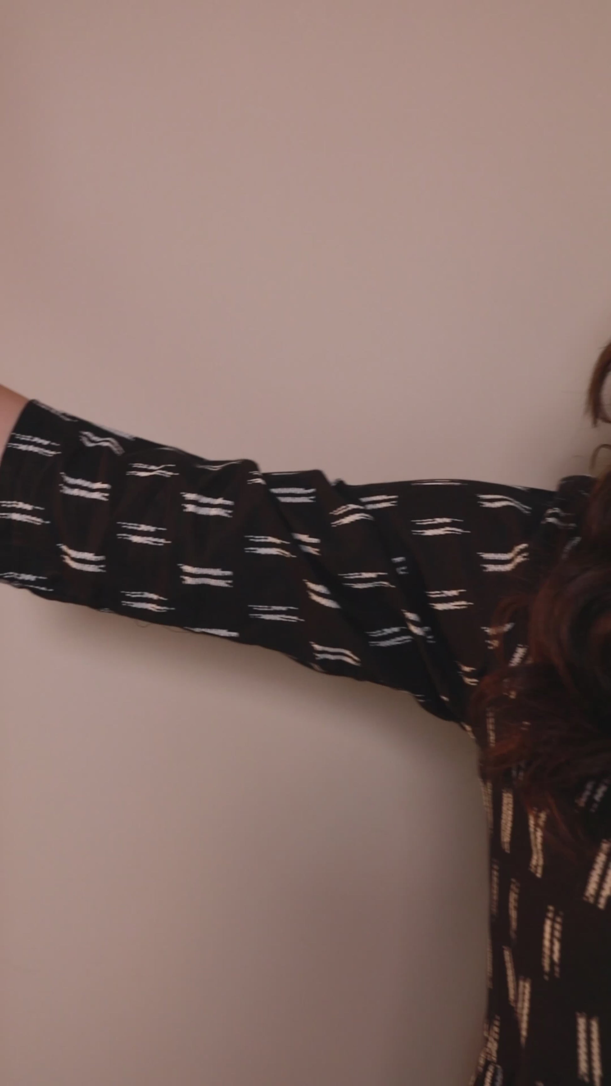 Black Ikkat Pure Cotton A-Line Co-ord Set