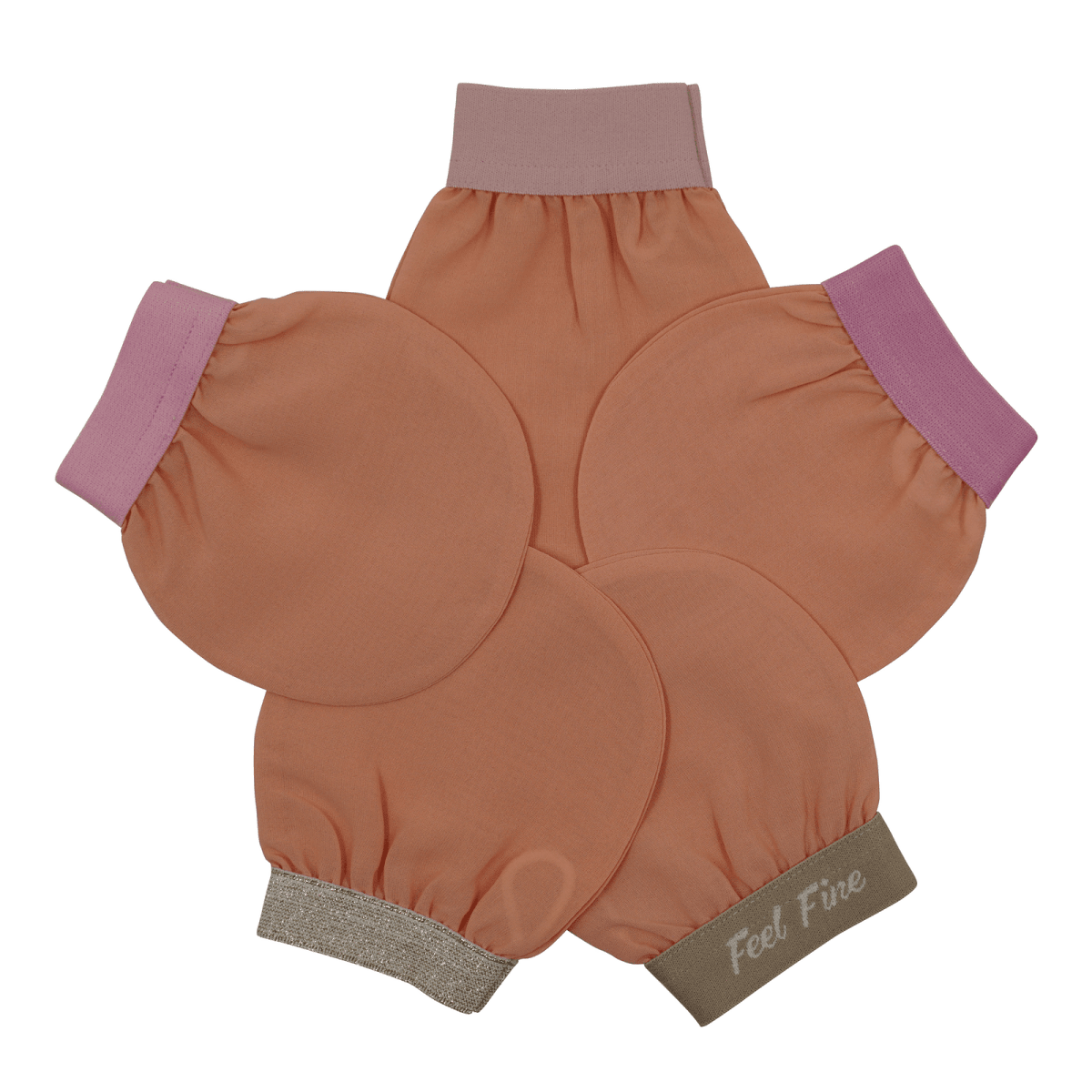 Turkish Exfoliating Face Mitt Ð Natural Plant Silk (Salmon Pink) | Feel Fine - Mahukaa