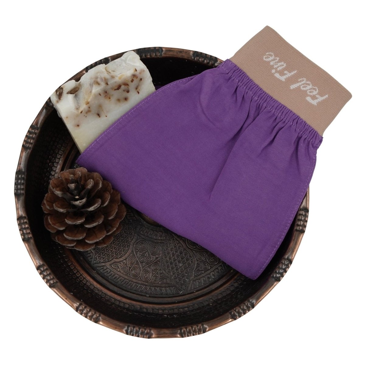 Turkish Exfoliating Gloves Ð Natural Plant Silk (Purple) | Feel Fine - Mahukaa